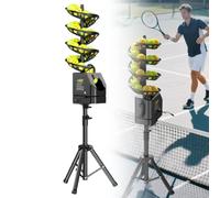 PPLDABNK Machine À Balles De Tennis Automatique avec Support De 60 À 105 Cm - 3 Vitesses, Peut Contenir 30 Balles De Tennis, Simule Une Trajectoire De Balle Réaliste, for Une Pratique en Solo