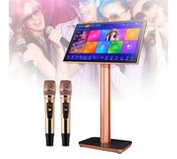 PPLDABNK Machine De Karaoké 22 Pouces avec Écran Tactile, Microphone sans Fil, 4K HD, Réverbération DSP Intégrée, 27 Langues, Applications Et Commandes Tactiles,8TB