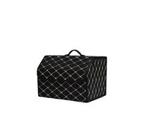 PPLKHS Boîte Rangement Coffre Voiture Grande Capacité Sac Rangement pour Outils Multi-usages Rangement Matière synthétique Pliable pour Boîte Rangement d'urgence(Black Gold M)