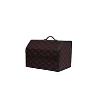 PPLKHS Boîte Rangement Coffre Voiture Grande Capacité Sac Rangement pour Outils Multi-usages Rangement Matière synthétique Pliable pour Boîte Rangement d'urgence(Black Red M)