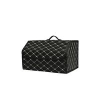 PPLKHS Boîte Rangement Coffre Voiture Grande Capacité Sac Rangement pour Outils Multi-usages Rangement Matière synthétique Pliable pour Boîte Rangement d'urgence(Black Gold Line L)