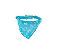 PPLKHS pour Petits Chiens Chaton salive Serviette Collier en PU avec Pansement Triangulaire réglable Animal de Compagnie Chiot Chat écharpe Bandana Collier Cou écharpe(Sky Blue)