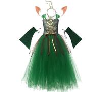 Ppmter Ensemble De Déguisement De Fée pour Filles, Robe De Princesse Elfe des Bois pour Halloween, Anniversaire, Déguisement De Fée, Tenue De Cosplay