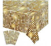 Ppmter Nappe de fête Disco, décorations de fête à thème de Casino, Nappe de fête Disco des années 60, 70, 80, 90, Couverture de Table à Paillettes, Fournitures de fête à Las Vegas