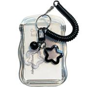 Ppmter Porte-Cartes Photo Mignon, Porte-clés, Porte-Cartes Photo, Porte-clés, Porte-Cartes Photo Étoile, Porte-Cartes Transparent pour Bus, Carte D'étudiant, Protecteur Photo