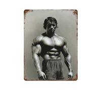 PPOXXFFE Arnold Schwarzenegger Affiche d'acteur Décoration murale en métal Décoration de bar moderne 40 x 30 cm