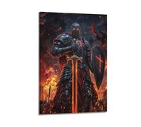PPOXXFFE Poster de chevalier médiéval sur toile - Impression d'art moderne pour chambre à coucher - 20 x 30 cm