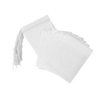 PPpanda Lot de 100 filtres à thé jetables en papier avec cordon de serrage 7 x 9 cm et 10 mini ventouses (couleur aléatoire)
