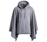 PPPPA Unisexe Casual Poncho À Capuche Hommes Tops Lâches Manteau À Ourlet Irrégulier Pull De Mode Pull avec Poncho d'hiver De Poche Surdimensionné Couverture Chaude Portable Cape Wraps Long Châle