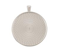 PPQIRU 10 pièces 50mm pendentif rond lunette 2 ''argent plateau camée Cabochon réglage de Base pendentifs for la fabrication bijoux création bricolage Pour Bijoux(Antique silver)