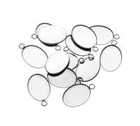 PPQIRU 20 pièces en acier inoxydable adaptées aux paramètres de cabochon 13x18mm 18x25mm, Base ovale camée, plateau vierge dentelé Pour Bijoux