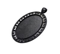 PPQIRU Ajustement 30x40mm Cabochons ovales motif camées en verre paramètres de cadre noir plateau lunette for collier à faire soi-même faisant des accessoires 5 pièces Pour Bijoux(Color3)