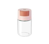 PPQIRU Boîte à Assaisonnement Bouteille de contrôle quantitatif du sel en verre, 4 pièces, Type presse cuisine domestique, pot d'assaisonnement, boîte rangement condiments(4pcs pink)