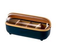 PPQIRU Boîte à Assaisonnement Pot à épices salière et poivrière, ensemble de récipients, boîte d'assaisonnement ovale transparente, étagère, outils rangement cuisine(Blue)