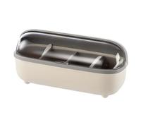 PPQIRU Boîte à Assaisonnement Pot à épices salière et poivrière, ensemble de récipients, boîte d'assaisonnement ovale transparente, étagère, outils rangement cuisine(White)