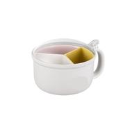 PPQIRU Boîte à Assaisonnement Pot d'assaisonnement avec couvercle, 3 en 1, salière domestique, boîte de rangement résistante à l'humidité, multi-compartiments, cuisine, maison(White)