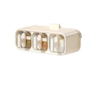 PPQIRU Boîte à Assaisonnement Pot d'assaisonnement de cuisine, fournitures, pot rangement, ventouse forte, murales Non perforées(White)