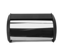 PPQIRU Boîtes à Pain Boîte à pain multifonctionnelle en fer avec couvercle enroulable et finition miroir, solution de rangement hygiénique for la cuisine le bureau(Black)