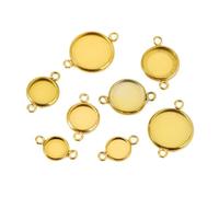 PPQIRU Cabochon Cameo en acier inoxydable, 20 pièces, Base 6/8/10/12 Mm, paramètres de collier, Bracelets, pendentifs, plateau for la fabrication bijoux Pour Bijoux(Golden,12mm)
