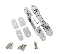 PPQIRU CharnièRes Invisibles pour Portes Lot de 2 charnières dissimulées réglables à Fermeture Douce, Robustes, 120 kg, for Porte en Bois(Silver)