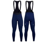 PPQIRU Cuissard à Bretelles De Cyclisme Pantalon à Bretelles de Cyclisme d'hiver en Polaire Thermique for Hommes, Pantalon Long de Cyclisme en Plein air, vêtements de vélo(Blue,S)