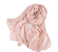 PPQIRU Écharpe De Printemps Écharpe de printemps for femme, élégante, avec coutures en dentelle, solide, belle, longue, châle, hijab, 90 x 190 cm(Pink)