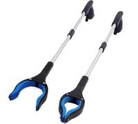 PPQIRU Outil de préhension Long Pliable for Les Personnes âgées, avec mâchoire rotative, Ouverture de la Griffe, Outil de ramassage Robuste(Blue 2pcs)