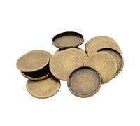 PPQIRU Pâte de Base for pendentif, 20 pièces/lot, pierre 10/12/14/16/18/20/25mm, plateau à for bijoux, réglage Cabochon vierge, camée Pour Bijoux(Bronze,16mm)