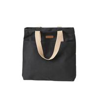 PPQIRU Sac Fourre-Tout En Toile 1PC sac fourre-tout femme toile fil à coudre grande capacité main pratique de banlieue(Black)