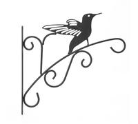 PPQIRU Supports Pour Paniers Suspendus 2 Pcs 11.8inch Curved Plant Hanger Heavy Duty Black Iron Bracket for Bird Feeder Lanterns for Flower Baskets Wind Chimes(Black B)