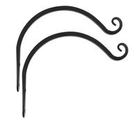 PPQIRU Supports Pour Paniers Suspendus 2 Pcs 8 Inch Plant Hangers Hanging Bracket Wall Post Hooks Indoor Outdoor for Flower Pot Basket, Bird Feeder, Wind Chime, Lanter(Black)