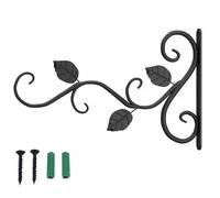 PPQIRU Supports Pour Paniers Suspendus 2 Pcs Flower Rack Metal Structure Hanging Bracket Garden Supplies Multicolored Wall-mounted Handy Installation Space Saving(Black)