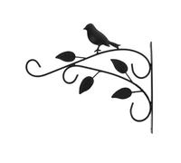 PPQIRU Supports Pour Paniers Suspendus 2 Pcs Hanging Plant Bracket Wall Mounted Metal Hanger Decorative Hook for Bird Feeders Flower Pots(Black C)