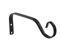 PPQIRU Supports Pour Paniers Suspendus 2 Pcs Metal Wall Hanging Basket Brackets Garden Plant Hanger Hook Balcony Decor Heavy Duty Iron S-shape Flower Pot(Black)