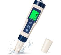 PPSMRT 5 in 1 pH Meter Water Quality Tester for pH/TDS/EC/Salinity/Temperature Digital pH Meter with LCD Backlit and Automatic Calibration for Drinking Water, Hydroponics, Pool, Aquarium