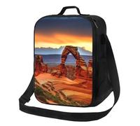 PPTHSNVB Arches National Park Sac à déjeuner pour femme et homme adulte - Sac à déjeuner isotherme étanche réutilisable avec bandoulière réglable pour le travail et les voyages