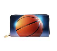 PPTHSNVB Beau portefeuille pour femme avec fermeture éclair et fermeture éclair - Motif coucher de soleil sur la plage, Ballon de basket., Taille unique, Classique