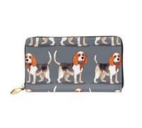 PPTHSNVB Beau portefeuille pour femme avec fermeture éclair et fermeture éclair - Motif coucher de soleil sur la plage, Beagle Patterns, Taille unique, Classique