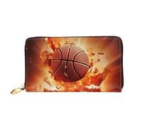 PPTHSNVB Beau portefeuille pour femme avec fermeture éclair et fermeture éclair - Motif coucher de soleil sur la plage, Basketball, Taille unique, Classique