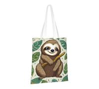 PPTHSNVB Beau sac fourre-tout en toile avec poignées et poignées pour femme Motif coucher de soleil, Adorable paresseux, One Size