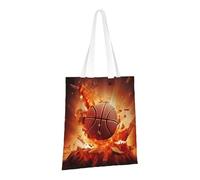 PPTHSNVB Beau sac fourre-tout en toile avec poignées et poignées pour femme Motif coucher de soleil, Basket-ball, One Size