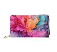 PPTHSNVB Casques de chantier Portefeuille pour femme Grande capacité Porte-cartes de crédit Fermeture éclair Pochette de téléphone Sac à main de voyage pour femme, Peinture aquarelle colorée, Taille