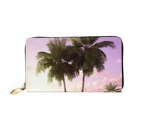 PPTHSNVB Cherry Fruit Portefeuille pour femme Grande capacité Porte-cartes de crédit Fermeture Éclair Pochette de voyage pour femme, Arbre tropical, Taille unique, Classique