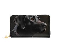 PPTHSNVB Cherry Fruit Portefeuille pour femme Grande capacité Porte-cartes de crédit Fermeture Éclair Pochette de voyage pour femme, Labrador noir, Taille unique, Classique
