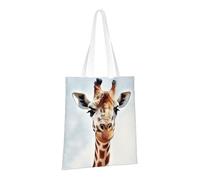 PPTHSNVB Clever Giraffe Sac fourre-tout en toile réutilisable avec poignées pour femme