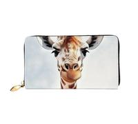 PPTHSNVB Coconut Palm Beach Portefeuille pour femme Grande capacité Porte-cartes de crédit Fermeture Éclair Pochette de voyage pour femme, Girafe intelligente., Taille unique, Classique