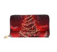 PPTHSNVB Coconut Palm Beach Portefeuille pour femme Grande capacité Porte-cartes de crédit Fermeture Éclair Pochette de voyage pour femme, Sapin de Noël rouge, Taille unique, Classique