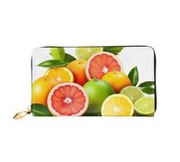 PPTHSNVB Coconut Palm Beach Portefeuille pour femme Grande capacité Porte-cartes de crédit Fermeture Éclair Pochette de voyage pour femme, Agrumes., Taille unique, Classique