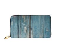 PPTHSNVB Colorful Candy Portefeuille pour femme Grande capacité Porte-cartes de crédit Fermeture Éclair Pochette de voyage pour femme, Bois bleu vintage, Taille unique, Classique