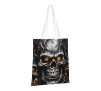 PPTHSNVB Cool Evil Sac fourre-tout en toile avec poignées pour femme Motif tête de mort réutilisable
